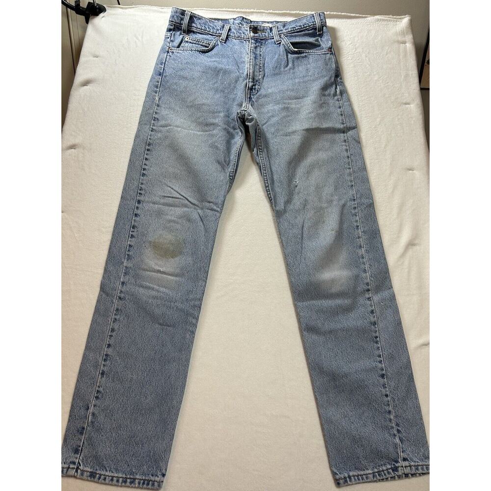 Levis 505 Jeans Mens 34x34 orange tab Denim Reg fit Straight Leg WORN vintage 12